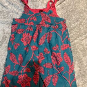 Tea Floral Kids dress in Teal and Red 10